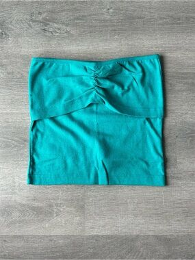 NWT VNTG Rumors Deadstock Y2K Ruched Tube Top Teal